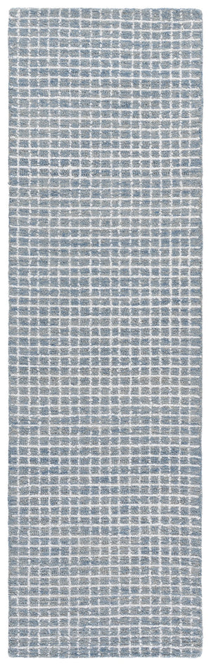 Safavieh Abstract Hand-Tufted Ivory And Blue Area Rug — Subtle Geometric Distressed Design, Soft Durable Blend 5'-0" x 8'-0" ABT362M-5