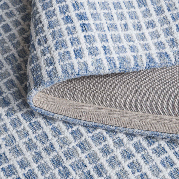 Safavieh Abstract Hand-Tufted Ivory And Blue Area Rug — Subtle Geometric Distressed Design, Soft Durable Blend 5'-0" x 8'-0" ABT362M-5