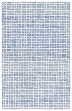 Safavieh Abstract Hand-Tufted Ivory And Blue Area Rug — Subtle Geometric Distressed Design, Soft Durable Blend 5'-0" x 8'-0" ABT362M-5