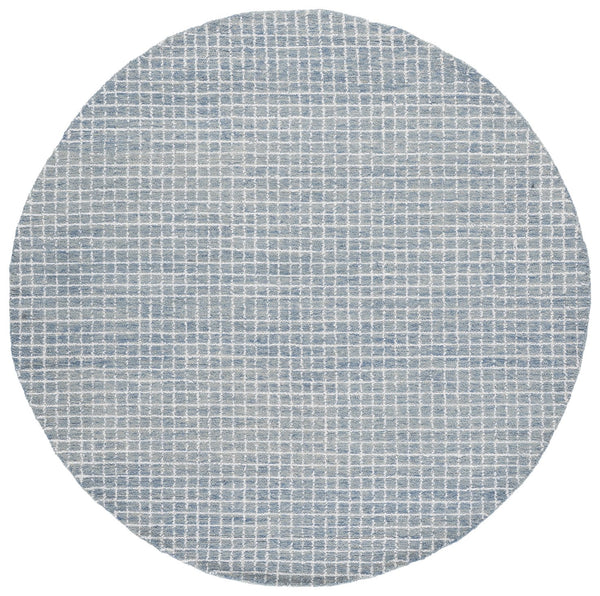 Safavieh Abstract Hand-Tufted Ivory And Blue Area Rug — Subtle Geometric Distressed Design, Soft Durable Blend 5'-0" x 8'-0" ABT362M-5