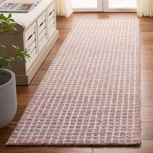 Safavieh Abstract Hand-Tufted Ivory Blush Area Rug — Low 3/8" Pile, Soft Polyester-Cotton Blend, Elegant Neutral Backdrop 6'-0" x 9'-0" ABT362U-6