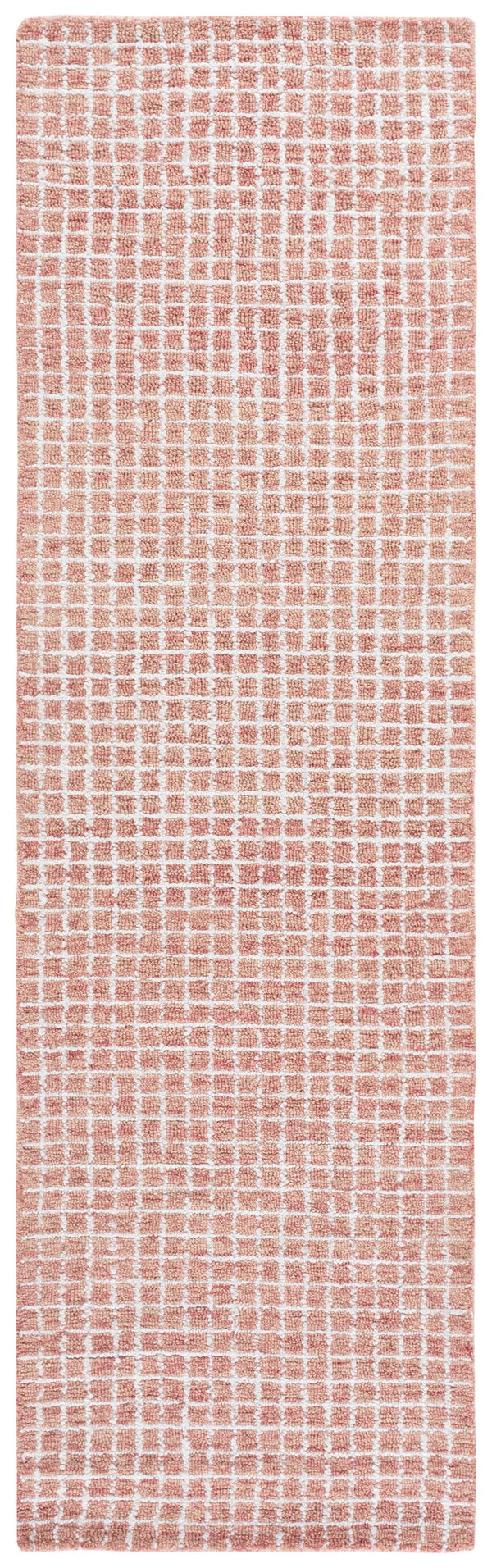 Safavieh Abstract Hand-Tufted Ivory Runner With Blush Lattice Pattern — Artisanal Durability For Hallways 2'-3" x 8'-0" ABT362U-28