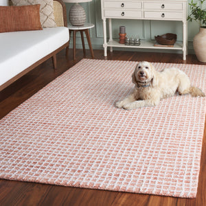 Safavieh Abstract Hand-Tufted Ivory Runner With Blush Lattice Pattern — Artisanal Durability For Hallways 2'-3" x 8'-0" ABT362U-28