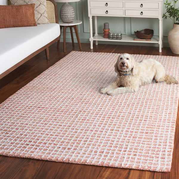 Safavieh Abstract Hand-Tufted Ivory & Blush Area Rug — Soft Low-Profile Pile, Fade-Resistant, Elegant Design 9'-0" x 12'-0" ABT362U-9