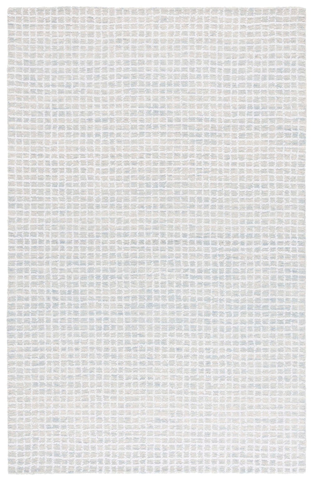 Safavieh Abstract Hand-Tufted Ivory And Sage Area Rug — Low-Profile Polyester-Cotton Blend, Modern Texture 6'-0" x 6'-0" ABT362W-6SQ