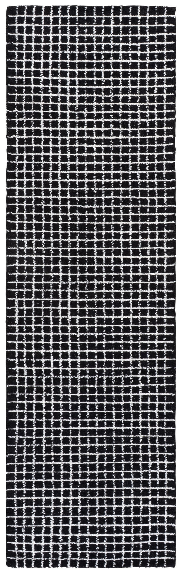 Safavieh Abstract Hand-Tufted Ivory And Black Runner Rug — Modern Geometric Design, Low-Profile Plush Texture 2'-3" x 8'-0" ABT362Z-28
