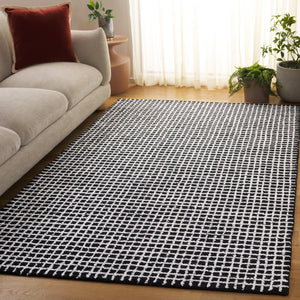 Safavieh Abstract Hand-Tufted Ivory And Black Runner Rug — Modern Geometric Design, Low-Profile Plush Texture 2'-3" x 8'-0" ABT362Z-28