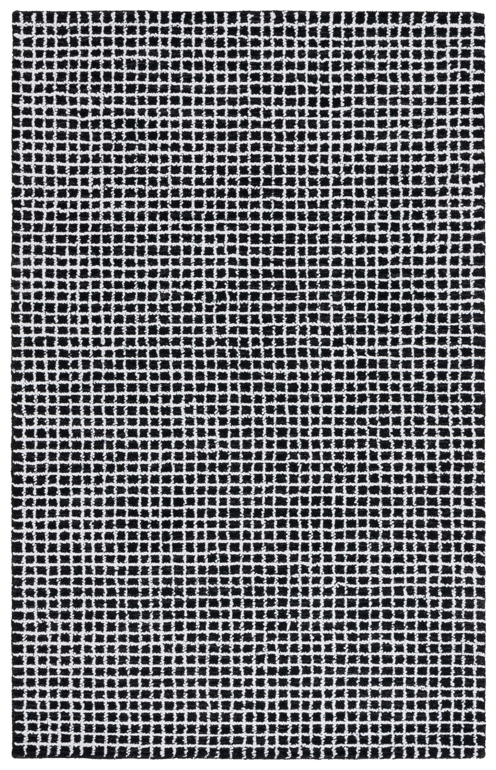 Safavieh Abstract Ivory And Black Geometric Rug — Hand-Tufted Polyester Cotton Blend, Low-Pile Durable Elegance 6'-0" x 9'-0" ABT362Z-6