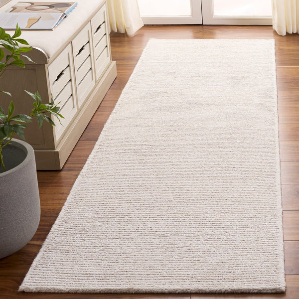 Safavieh Abstract Hand-Tufted Ivory Taupe Runner Rug — Plush Polyester-Cotton Blend, Durable Low-Profile Pile For Halls 2'-3" x 8'-0" ABT363E-28