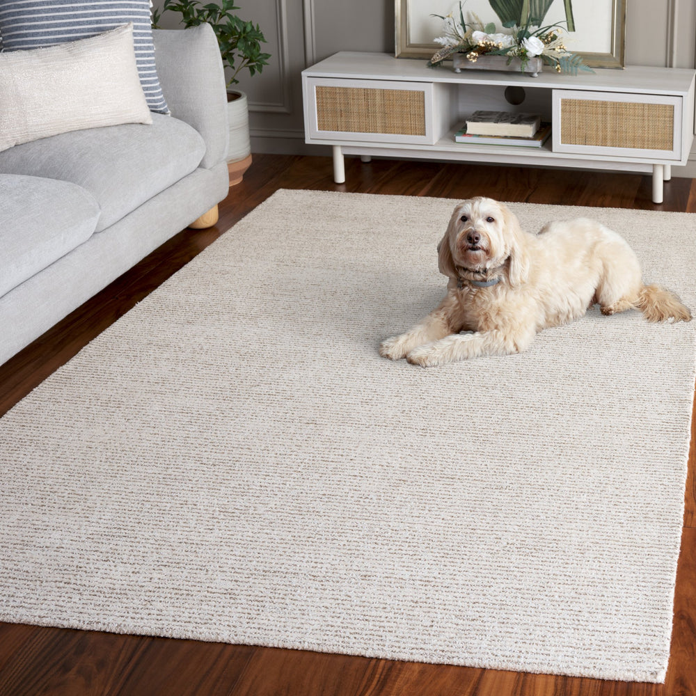 Safavieh Abstract Hand-Tufted Round Rug In Ivory Taupe — Low-Profile, Soft Polyester-Cotton Blend For Living Areas 6'-0" x 6'-0" ABT363E-6R