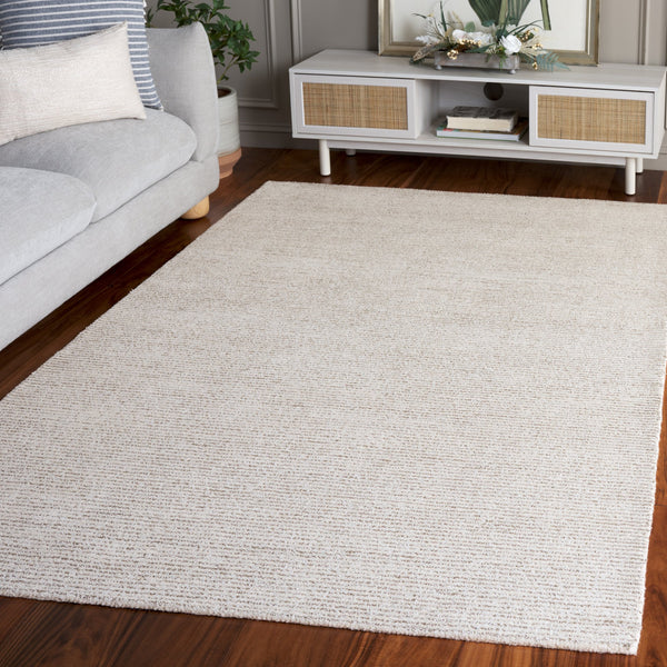 Safavieh Abstract Hand-Tufted Ivory Taupe Runner Rug — Plush Polyester-Cotton Blend, Durable Low-Profile Pile For Halls 2'-3" x 8'-0" ABT363E-28