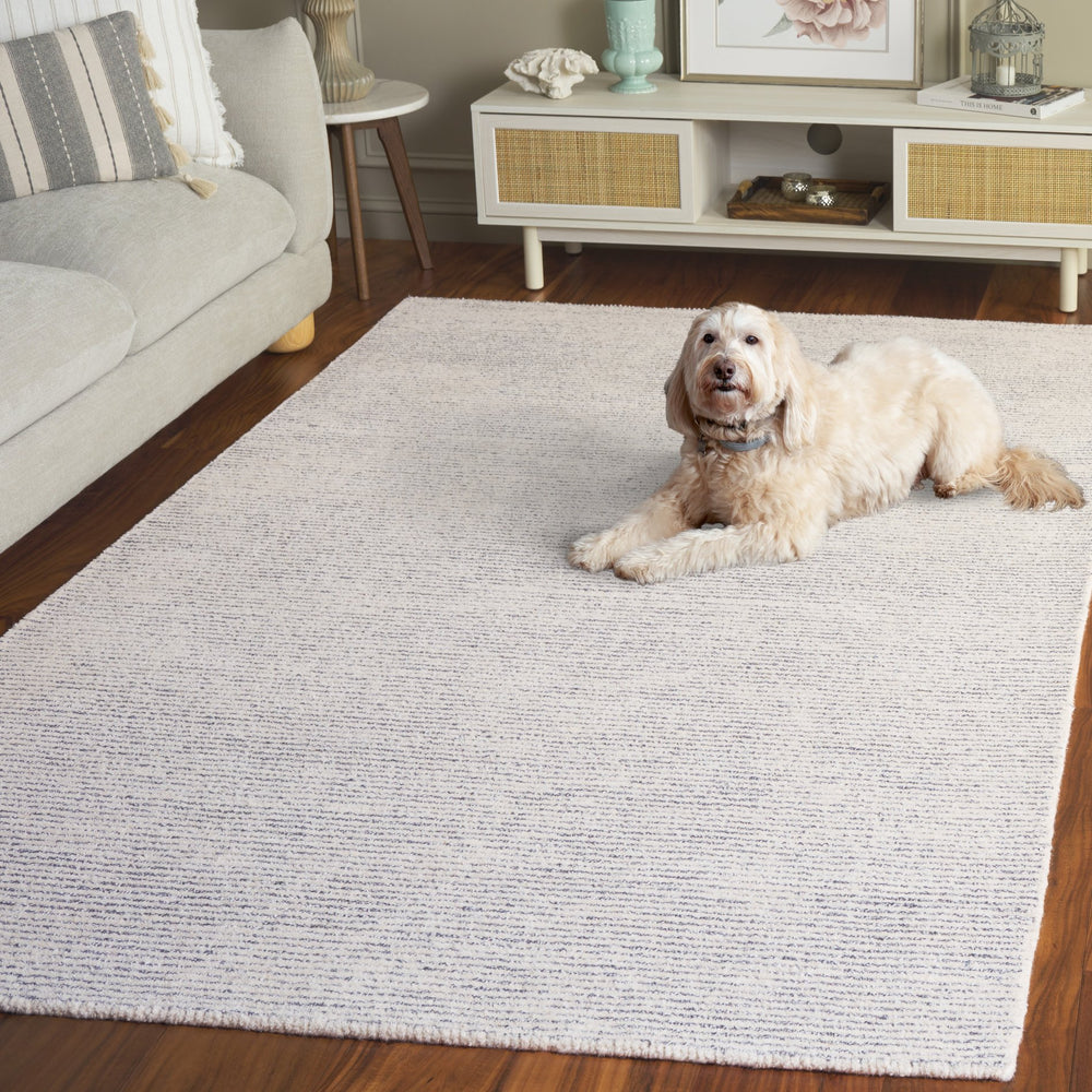 Safavieh Abstract Hand-Tufted Ivory Silver Area Rug — Low-Profile Polyester-Cotton Blend For Modern Spaces 4'-0" x 6'-0" ABT363G-4