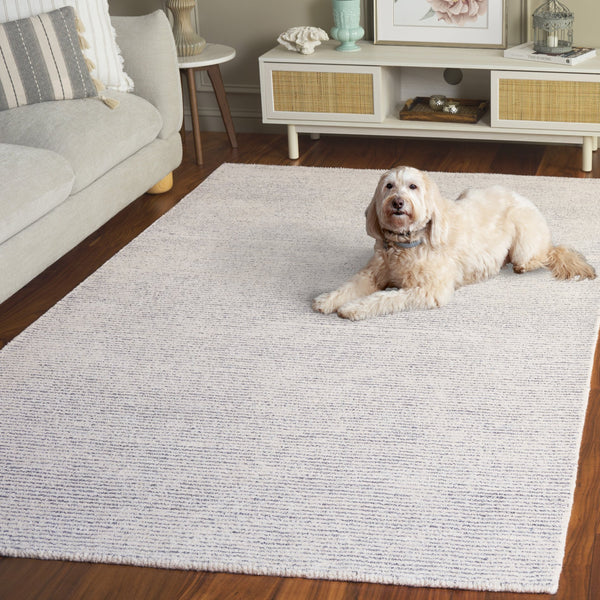 Safavieh Abstract Hand-Tufted Ivory Silver Area Rug — Low-Profile Polyester-Cotton Blend For Modern Spaces 4'-0" x 6'-0" ABT363G-4