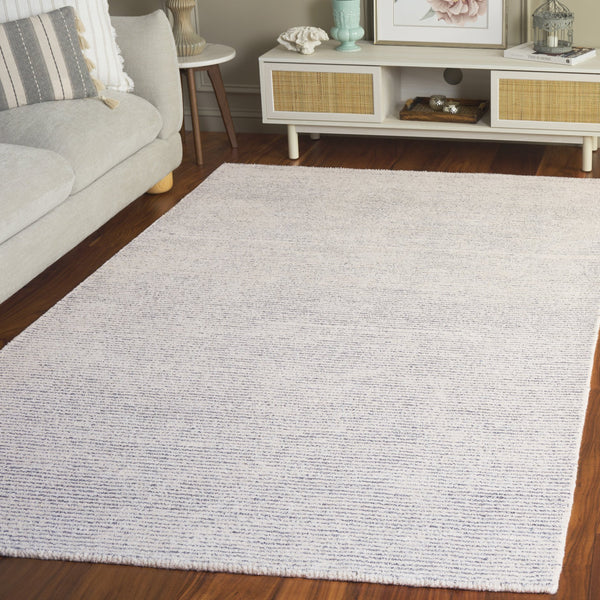 Safavieh Abstract Hand-Tufted Ivory Silver Area Rug — Low-Profile Plush Polyester-Cotton Blend, Timeless Abstract Elegance 6'-0" x 6'-0" ABT363G-6SQ