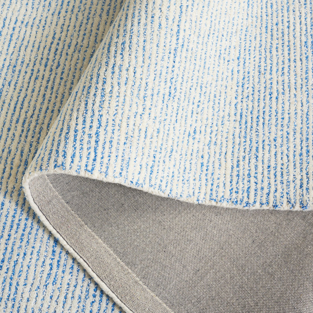 Safavieh Abstract Hand-Tufted Ivory And Blue Area Rug — Low-Pile Plush Polyester-Cotton Blend, Timeless Style 6'-0" x 6'-0" ABT363M-6SQ