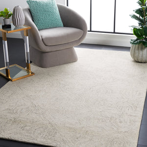 Safavieh Abstract Hand-tufted Area Rug In Elegant Design, Crafted From Wool And Cotton For Timeless Comfort Grey ,Ivory 80% Wool,20% Cotton Abt425f-4r