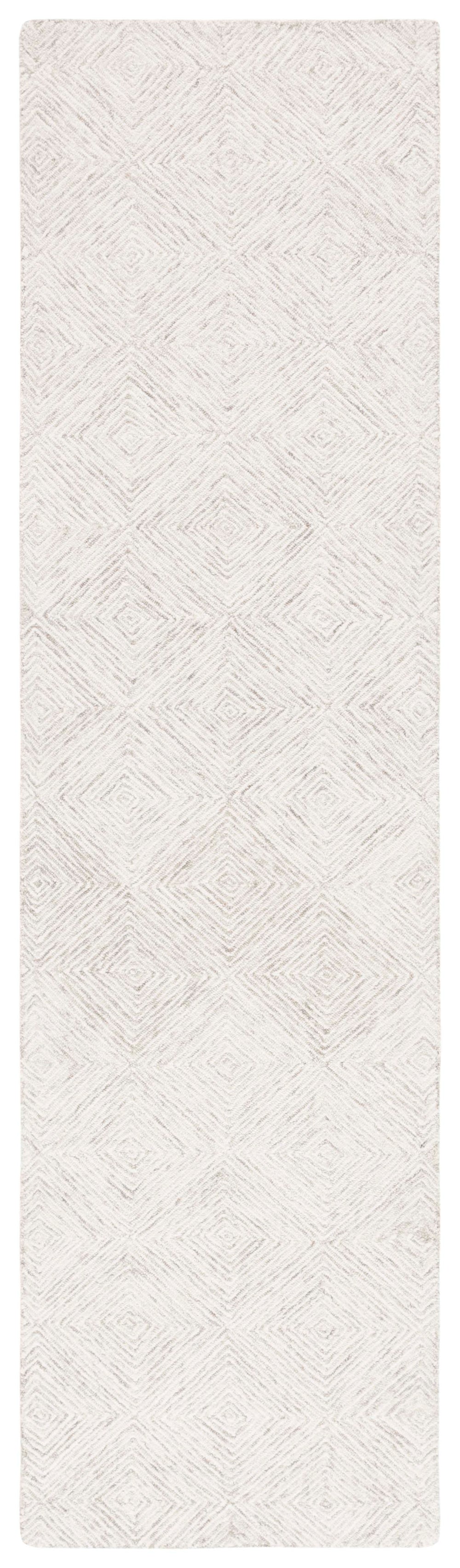 Safavieh Abstract Hand Tufted Wool-cotton Blend Area Rug - Elegant Geometric Design For Timeless Home Style Grey ,Ivory 80% Wool,20% Cotton Abt427f-25