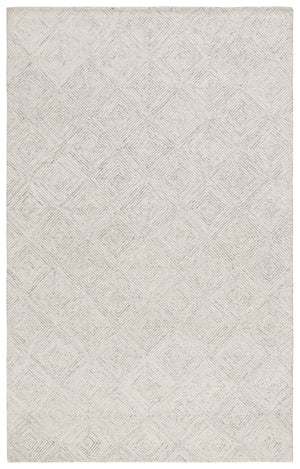 Safavieh Abstract Hand Tufted Wool-cotton Blend Area Rug - Elegant Geometric Design For Timeless Home Style Grey ,Ivory 80% Wool,20% Cotton Abt427f-25