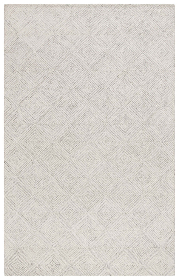 Safavieh Abstract Hand Tufted Wool-cotton Blend Area Rug - Elegant Geometric Design For Timeless Home Style Grey ,Ivory 80% Wool,20% Cotton Abt427f-25