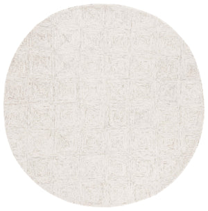 Safavieh Abstract Hand Tufted Wool-cotton Blend Area Rug - Elegant Geometric Design For Timeless Home Style Grey ,Ivory 80% Wool,20% Cotton Abt427f-25