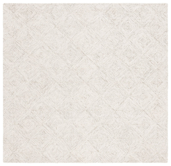 Safavieh Abstract Hand Tufted Wool-cotton Blend Area Rug - Elegant Geometric Design For Timeless Home Style Grey ,Ivory 80% Wool,20% Cotton Abt427f-25