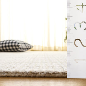 Safavieh Abstract Hand Tufted Wool Rug in Beige Ivory Neutral Tones for Living Room or Bedroom ABT456B-4
