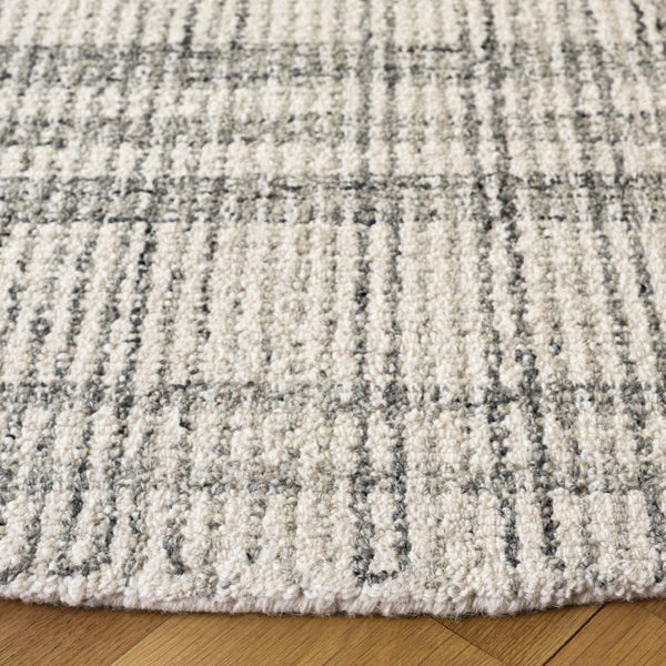 Safavieh Abstract Hand Tufted Wool Round Rug Neutral Grey Ivory Low Pile Living Room Accent ABT456F-6R
