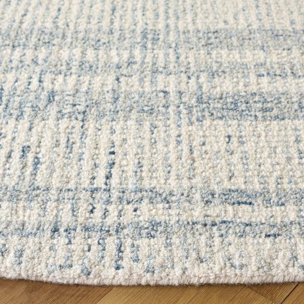 Safavieh Abstract Hand Tufted Wool Blend Round Rug Soft Blue Ivory for Living Room Accents ABT456M-6R