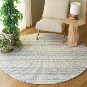 Safavieh Abstract Hand Tufted Wool Blend Round Rug Soft Blue Ivory for Living Room Accents ABT456M-6R