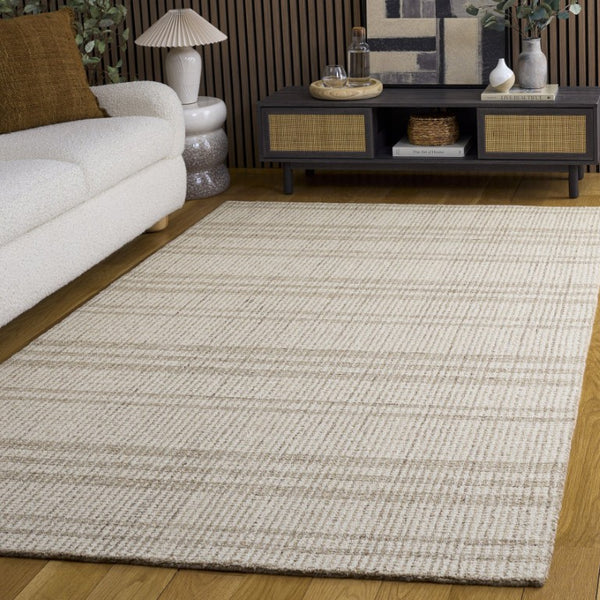 Safavieh Abstract Hand Tufted Wool Area Rug in Warm Brown Ivory for Living Room or Bedroom ABT456T-5