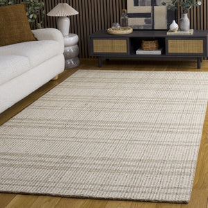 Safavieh Abstract Hand Tufted Wool Rug in Warm Brown Ivory for Living Room or Dining Space ABT456T-6