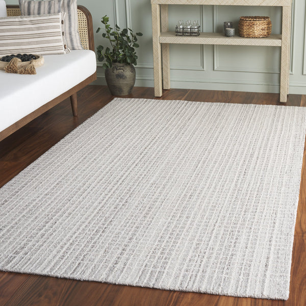 Safavieh Abstract Hand-Tufted Natural Ivory Area Rug 8X10 — Low-Pile Wool-Cotton Blend, Modern Minimalist Comfort 8'-0" x 10'-0" ABT458A-8