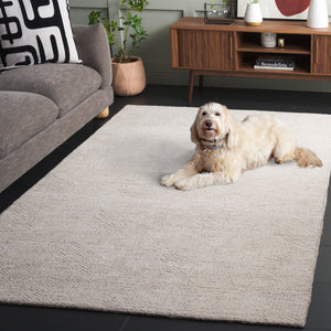 Safavieh Abstract Hand-tufted Wool Area Rug - Elegant Herringbone Design For Modern Home Décor And Comfort Natural ,Ivory Wool Pile Abt459a-6