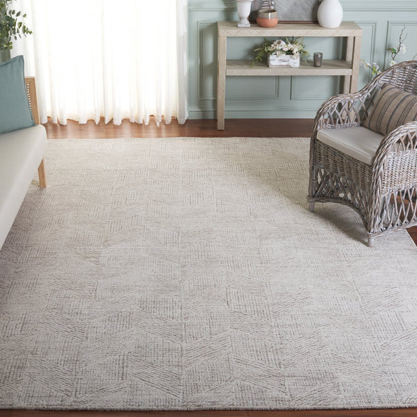 Safavieh Abstract Hand-tufted Wool Area Rug - Elegant Herringbone Design For Modern Home Décor And Comfort Natural ,Ivory Wool Pile Abt459a-6