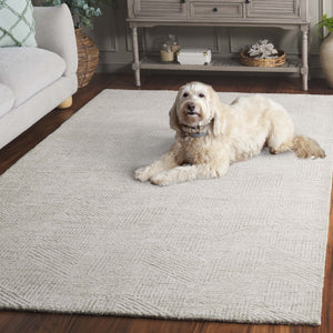 Safavieh Abstract Hand-tufted Wool Area Rug - Elegant Herringbone Design For Modern Home Décor And Comfort Sage Green ,Ivory Wool Pile Abt459w-6