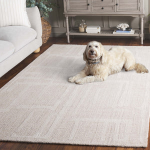 Safavieh Abstract Hand Tufted Wool Pile Area Rug - Modern Elegance With Timeless Craftsmanship For Any Space Natural ,Ivory Wool Pile Abt460a-6