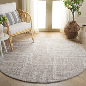 Safavieh Abstract Modern Hand Tufted Wool Runner Rug - Elegant Geometric Design For Luxurious Home Decor Natural ,Ivory Wool Pile Abt460a-6r