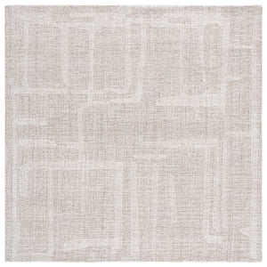 Safavieh Abstract Modern Hand Tufted Wool Runner Rug - Elegant Geometric Design For Luxurious Home Decor Natural ,Ivory Wool Pile Abt460a-6sq