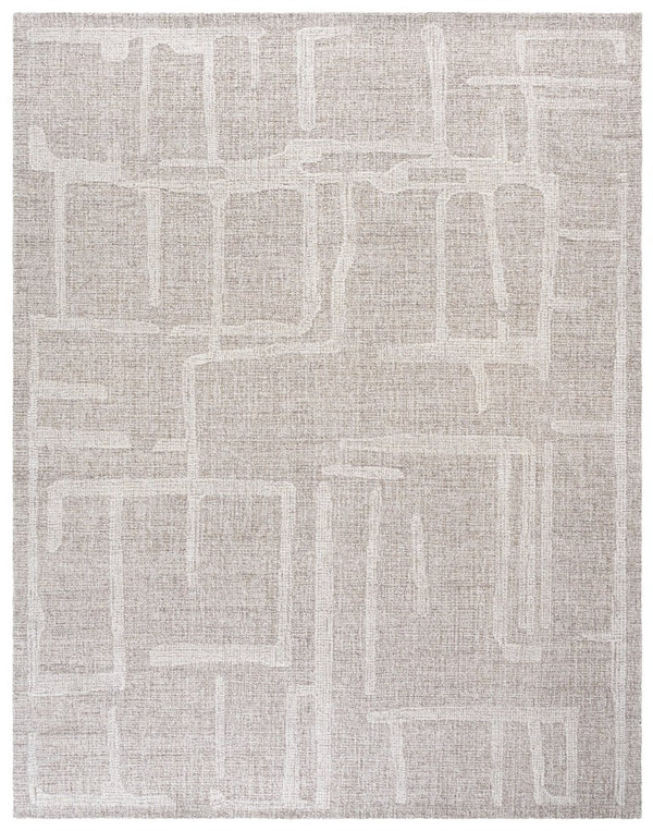 Safavieh Abstract Hand Tufted Wool Area Rug in Ivory for Living Room Bedroom Low Pile Unfinished ABT460A-8