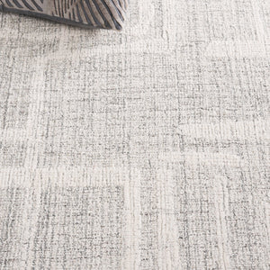 Safavieh Abstract Modern Hand Tufted Wool Runner Rug - Elegant Geometric Design For Luxurious Home Decor Grey ,Ivory Wool Pile Abt460f-5