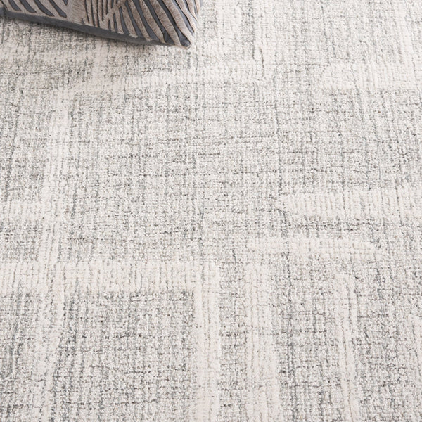 Safavieh Abstract Modern Hand Tufted Wool Runner Rug - Elegant Geometric Design For Luxurious Home Decor Grey ,Ivory Wool Pile Abt460f-5