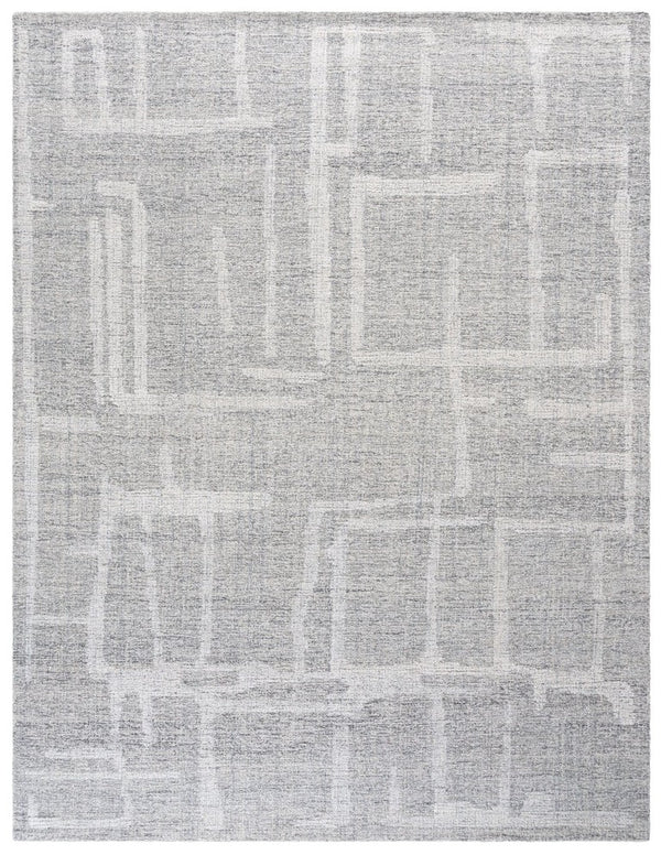 Safavieh Abstract Hand Tufted Wool Area Rug in Ivory for Living Room Bedroom Low Pile Gray ABT460F-8