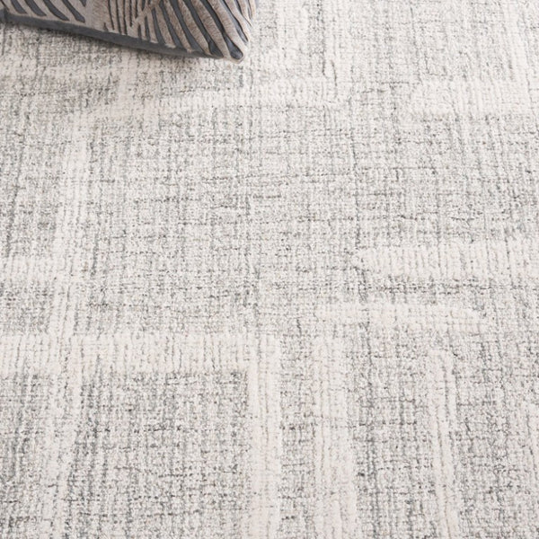 Safavieh Abstract Hand Tufted Wool Area Rug in Ivory for Living Room Bedroom Low Pile Gray ABT460F-8