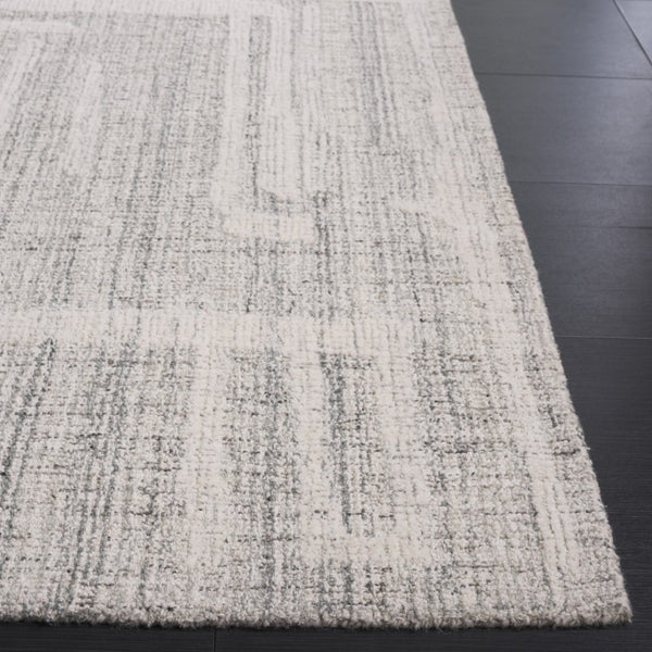 Safavieh Abstract Hand Tufted Wool Area Rug in Ivory for Living Room Bedroom Low Pile Gray ABT460F-8