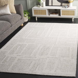 Safavieh Abstract Modern Hand Tufted Wool Runner Rug - Elegant Geometric Design For Luxurious Home Decor Sage Green ,Ivory Wool Pile Abt460w-5