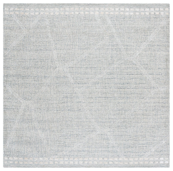Safavieh Abstract Hand-tufted Runner Rug - Modern Elegance In Soft Grey And Ivory For Sophisticated Spaces Light Grey ,Ivory 75% Wool,15% Viscose,10% Cotton Abt461f-6sq