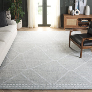 Safavieh Abstract Modern Area Rug - Hand Tufted Elegance In Soft Wool Blend For Contemporary Interiors Light Grey ,Ivory 75% Wool,15% Viscose,10% Cotton Abt461f-6
