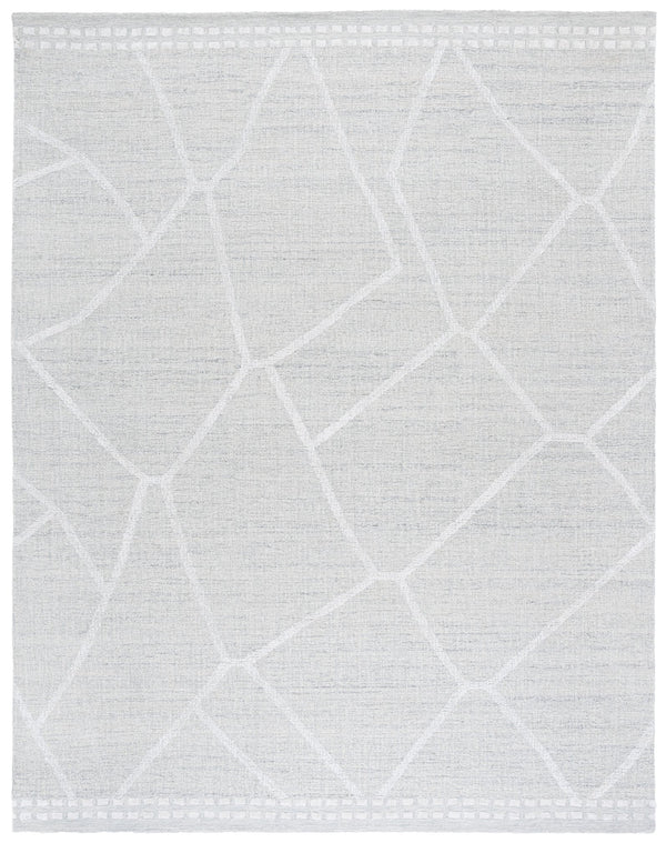 Safavieh Abstract Hand-tufted Runner Rug - Modern Elegance In Soft Grey And Ivory For Sophisticated Spaces Light Grey ,Ivory 75% Wool,15% Viscose,10% Cotton Abt461f-8