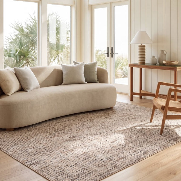 Safavieh Abstract Hand Tufted Wool Area Rug Warm Beige Brown Tones for Living Room Floors ABT468N-5