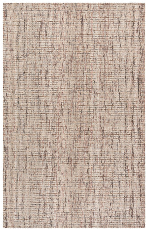 Safavieh Abstract Hand-Tufted Wool Area Rug In Beige Brown — Minimalist Low-Profile Texture For Modern Homes 6'-0" x 6'-0" ABT468N-6SQ